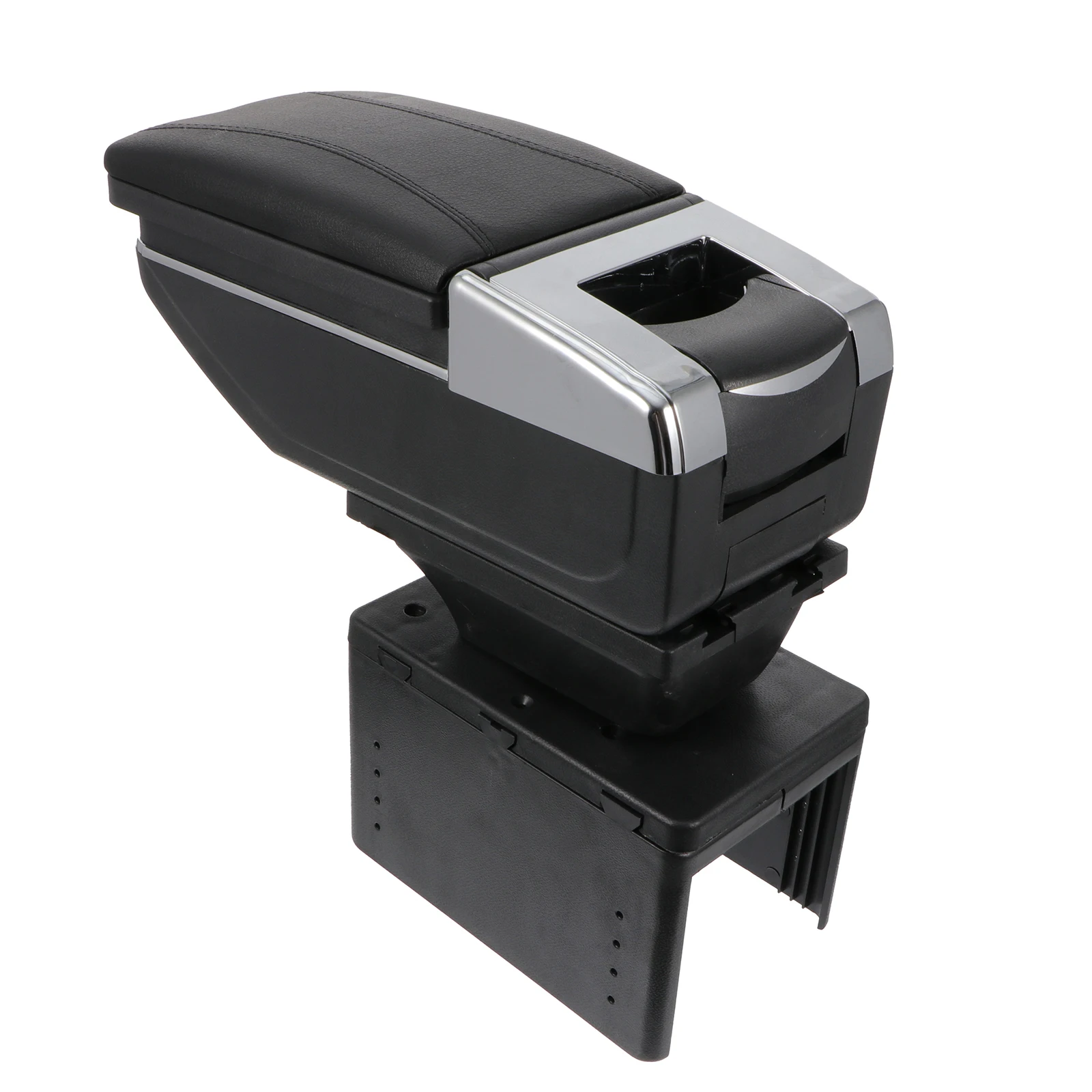 

Adjustable Car Storage Box Console Organizer Removable Armrest Sliding Design Rotatable 15 Degrees Storage Tray Auto