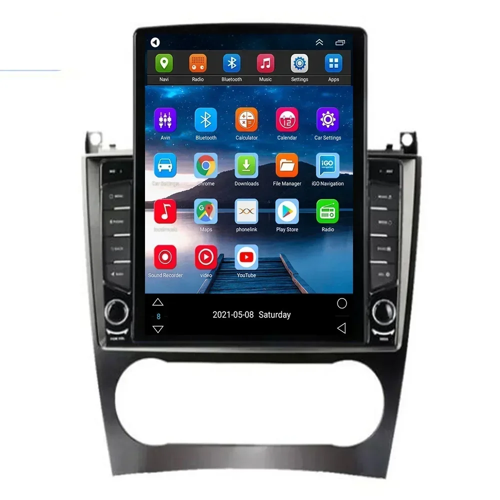 Android 13 Vertical Style Tesla Screen Car Radio GPS Navigation Multimedia Player For Mercedes Benz C Class W203 C200 C230 05-09