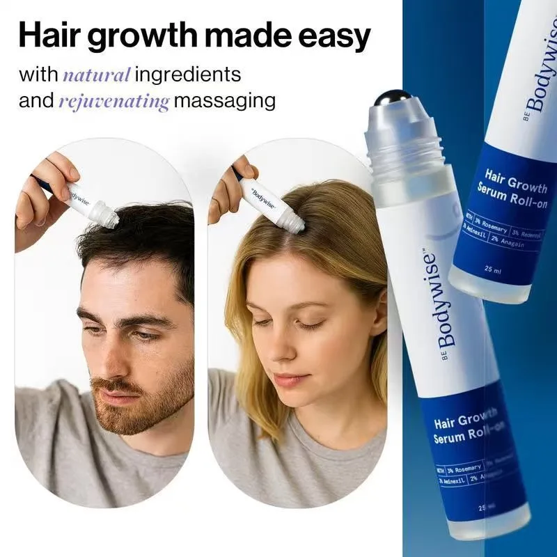 Siero roll-on per capelli Bodywise, essenza di estratti vegetali, migliora la lucentezza dei capelli, rinforza la radice dei capelli, ripara le doppie