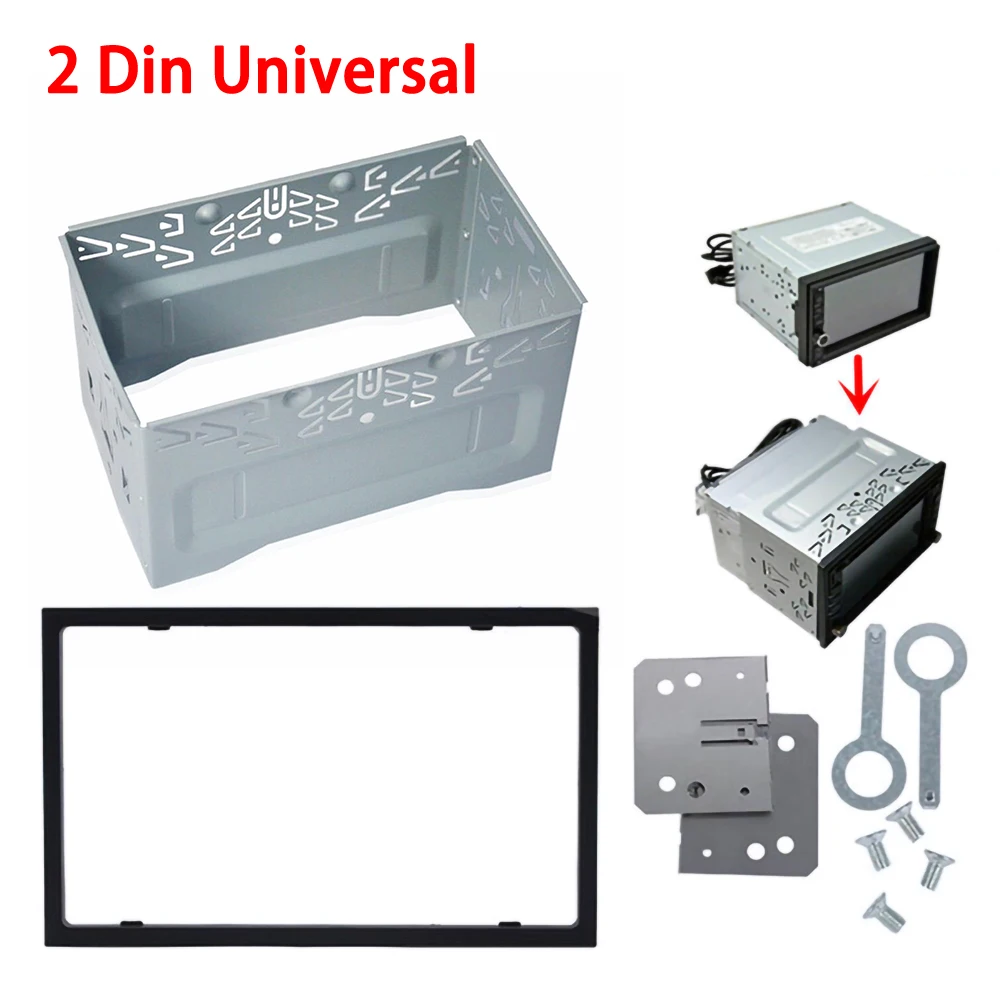 Cage Radio Vehicle Case Unit 2 DIN Car Stereo Install Dash Bezel Panel Car Fitting DVD Player Frame Mounting Plate