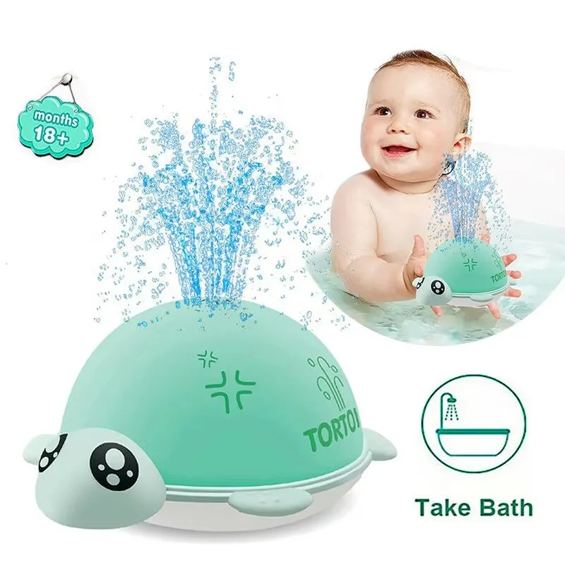 

Baby Bath Toy Spray Water Tortoise Shower Electric Induction Light Sprinkler Bathtub Bathing Toys for Toddlers Bath Washing