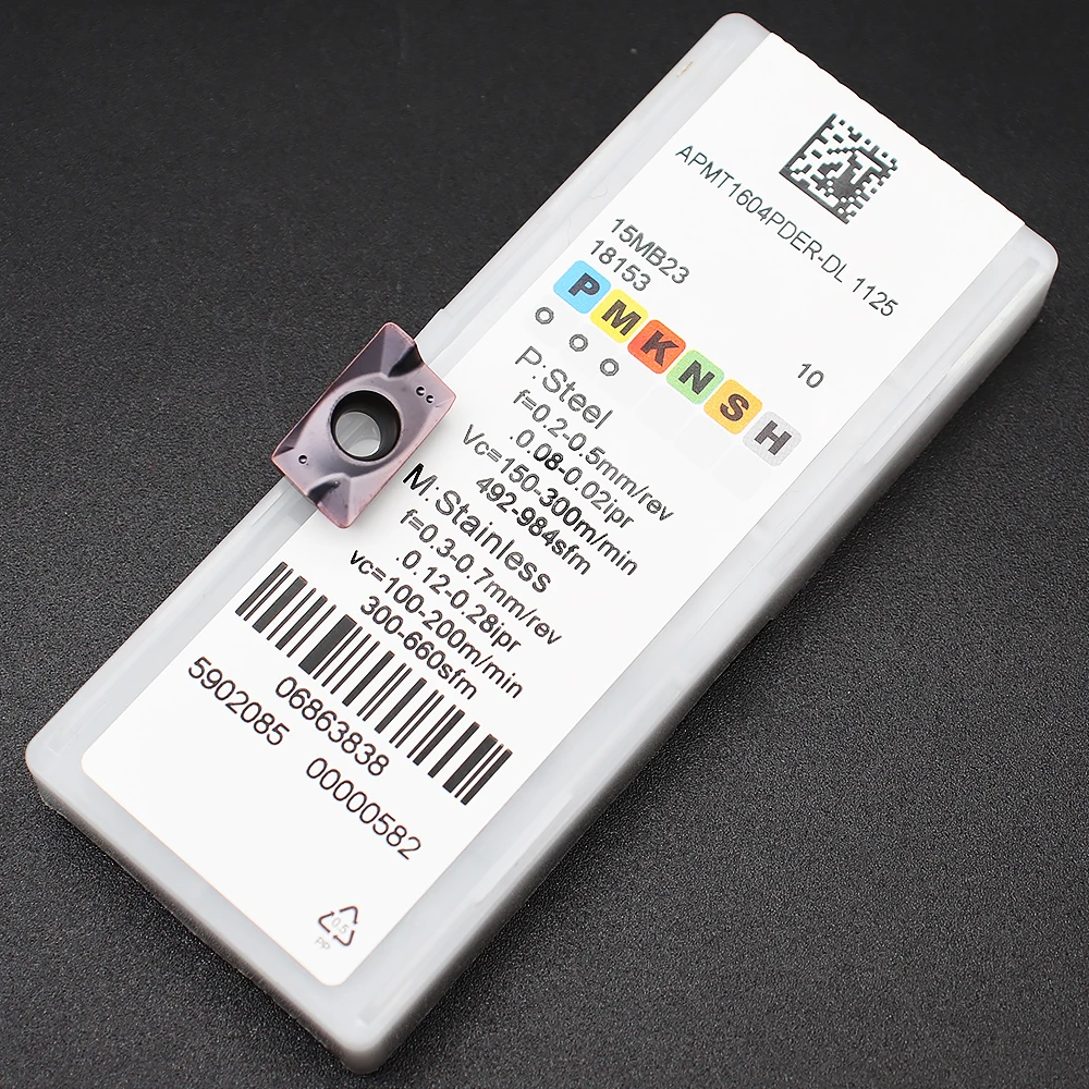APMT1604 PDER DL 1125, inserto de carburo, fresadora Indexable, herramienta de corte de molino facial APMT 1604 H2