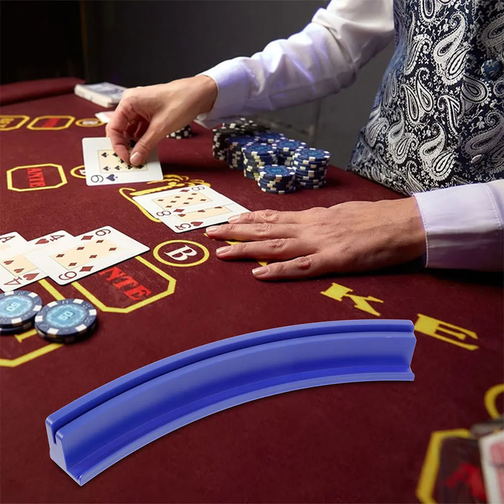 2 Pcs Card Holder Base Business Organizer Stand Canasta Desktop Domino Bases Bridge Holders Dominoes