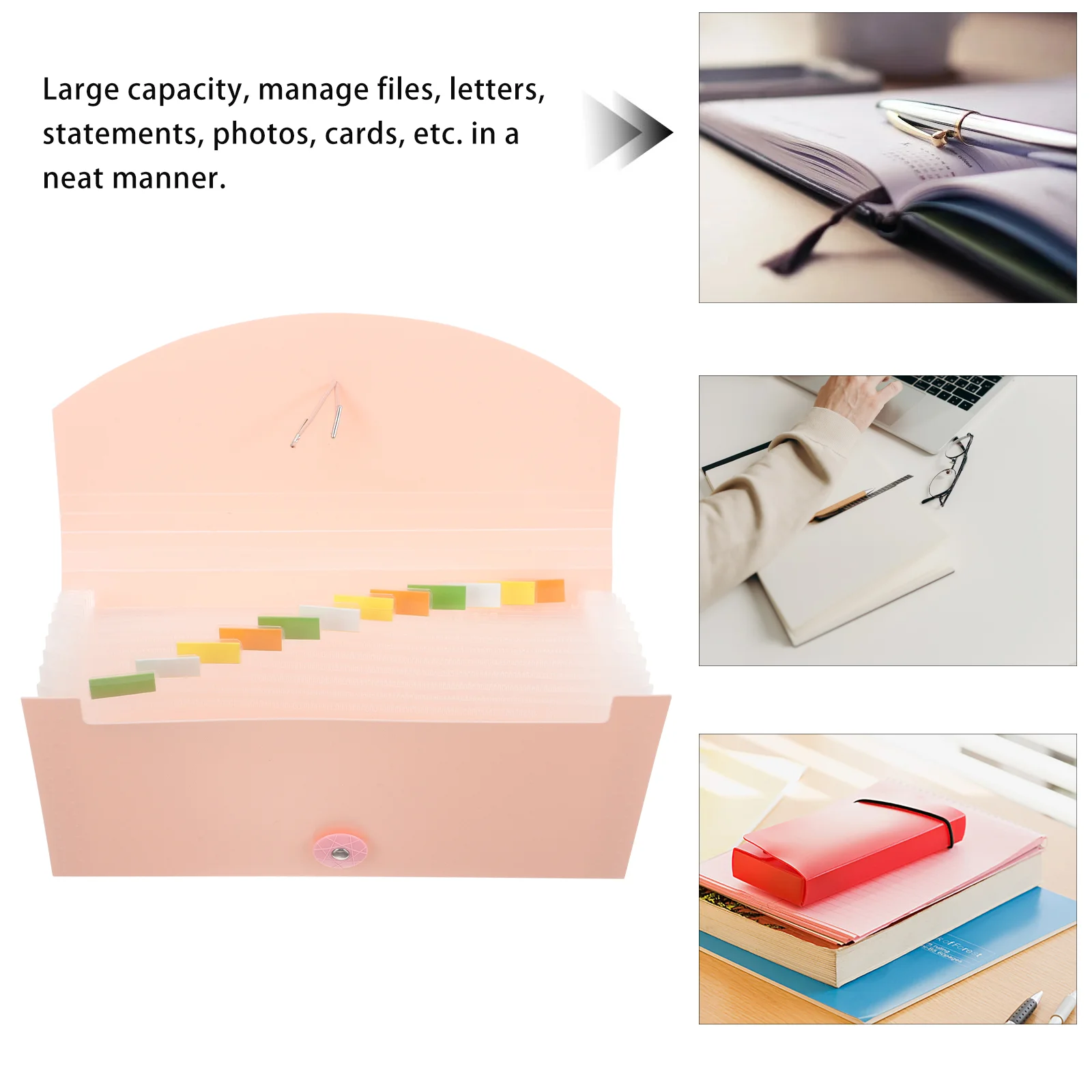 Folder Organ Bag Book Wallet Card Pocket Organizer Portable Receipts Accordion Bills Paper