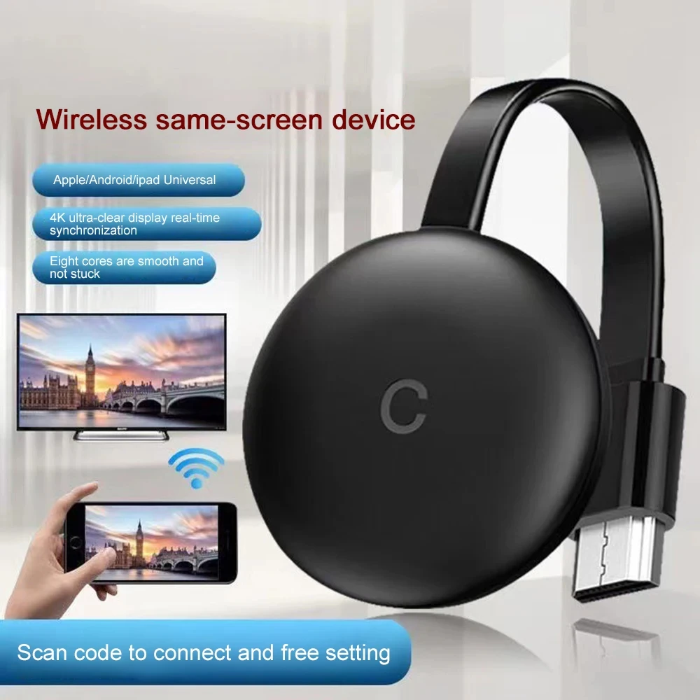 Salange G12 Wireless WiFi Display Dongle TV Stick Screen Mirroring TV Stick for Chromecast 1080P HD HDMI-Compatible Media Player