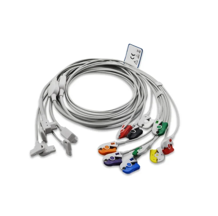 Compatible with M1701A Trim II 10 Lead EKG Lead Cable Banana Grabber Clip TC30 ECG Cable