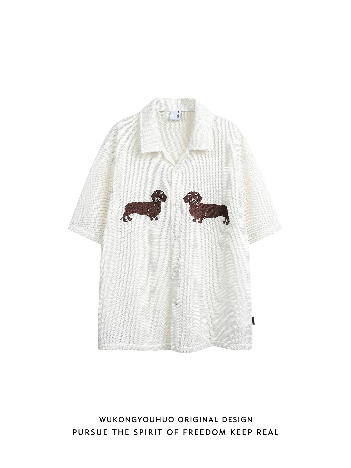 

Summer ort Sve Knitted Loose Men's irt Dog Design Casual Wear Youth ular Breathable Comfortable Versatile Faionable