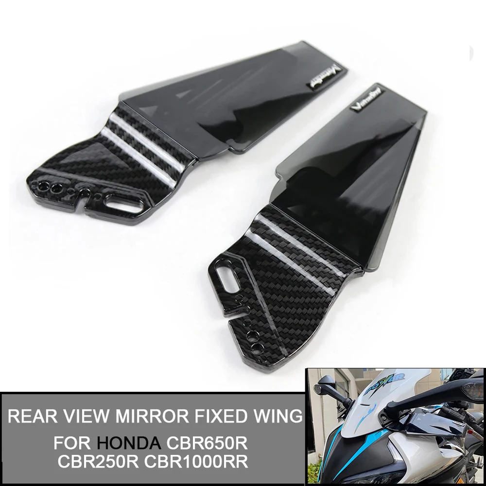 Universal For HONDA CBR650R CBR250R CBR1000RR Wing Motorcycle Winglet Aerodynamic Wing Kit Spoiler Rear View Mirror Fixed Wing