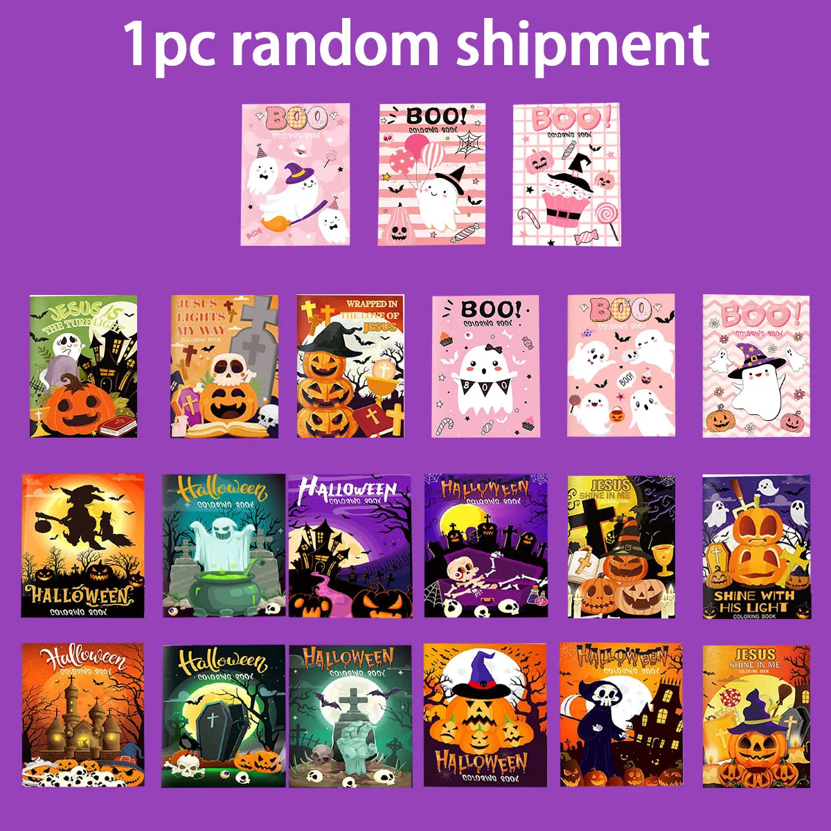 Libro da colorare di Halloween: pittura semplice, disegni in grassetto, tempo libero per la casa degli adulti, genitori: bambini fai da te, creatività e sollievo dallo stress