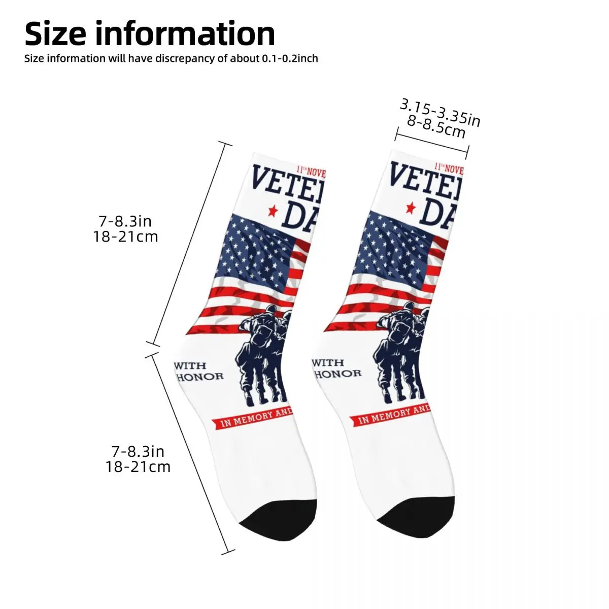 In Memory - Veterans Day Men Women Round neck Socks Outdoor Novelty Spring Summer Autumn Winter Stockings Gift