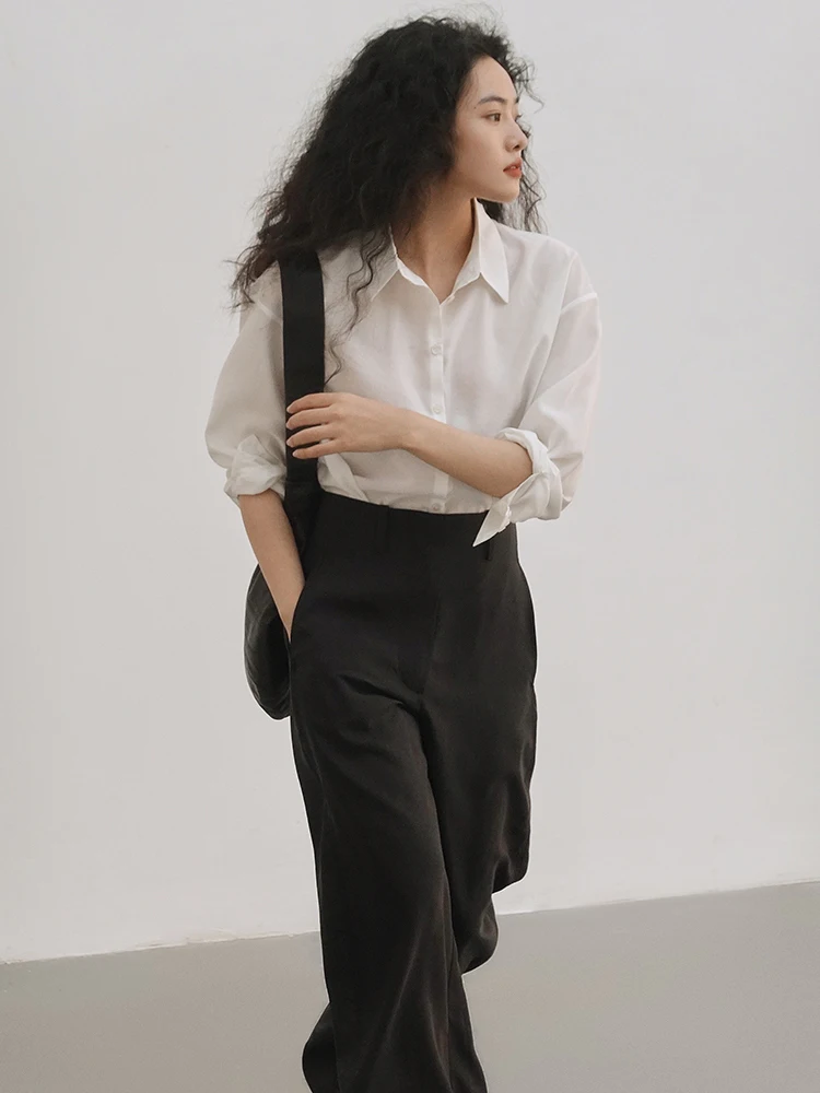 

Oase Zhang Dian Basic Sle Silk irt Loose Pure Color Silk Top Women's Casual Faion Spring Collection