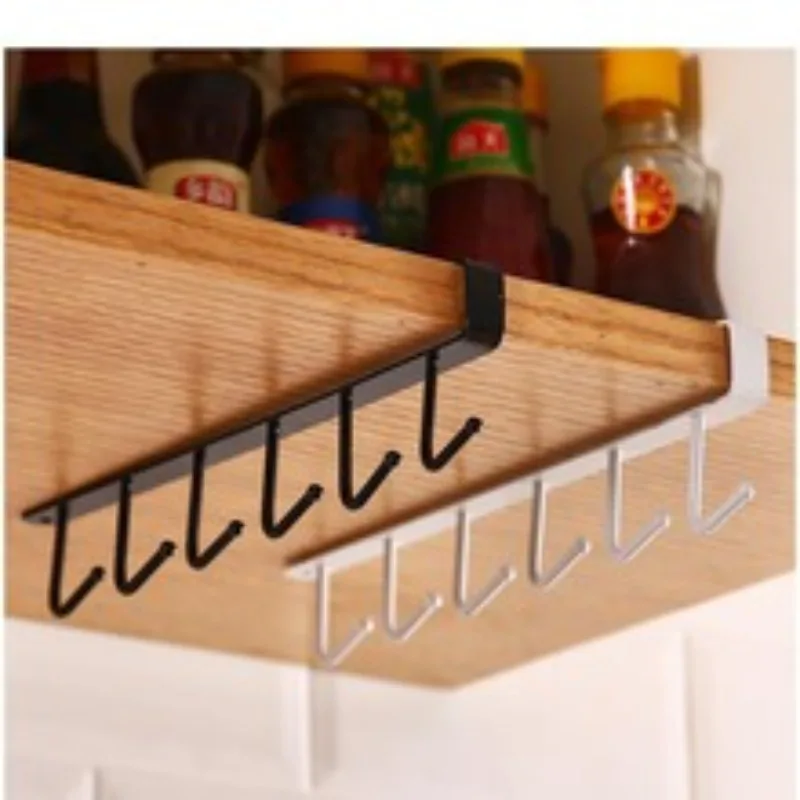 1pcs Double Row Hanging Hook Traceless Iron Rack for Kitchen/Bathroom/Bedroom Simple Home Storage Accessorie