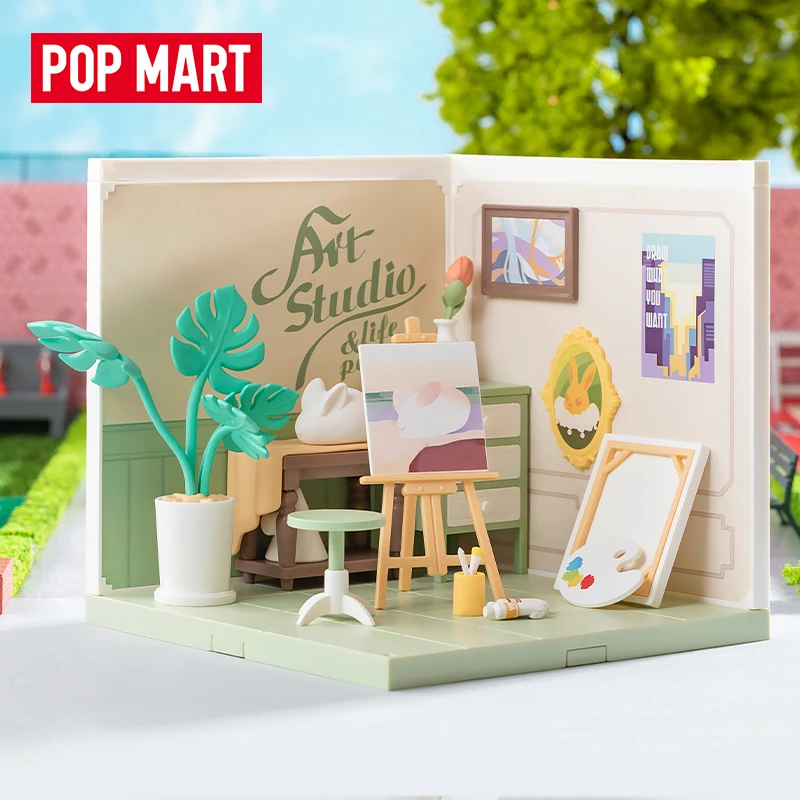 

POPMART School House Assembly Model Series Toys Cute Anime Action Figure Desktop Ornaments Desktop Model Dolls for Girls Gift