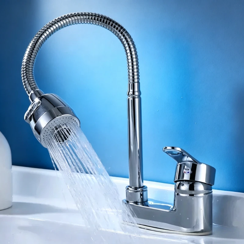 

360° Rotation Basin Faucets 2 Modes Spray Bathroom Mixer Faucet Flexible Cold and Hot Water Tap Household Bathroom Faucets