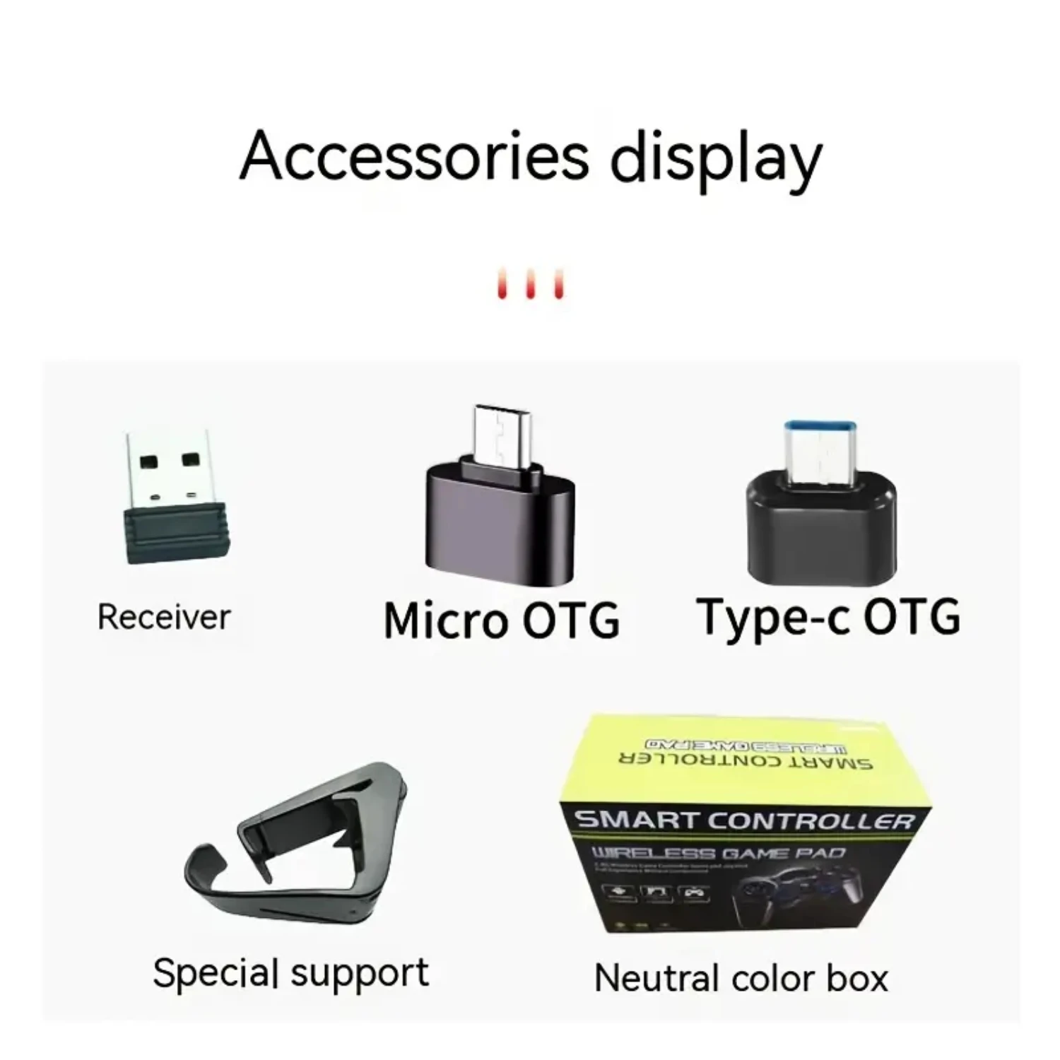 Controlador de juego inalámbrico altamente sensible con doble vibración, personalizable con 4 botones para Windows PC, Steam, PS3, y Andr