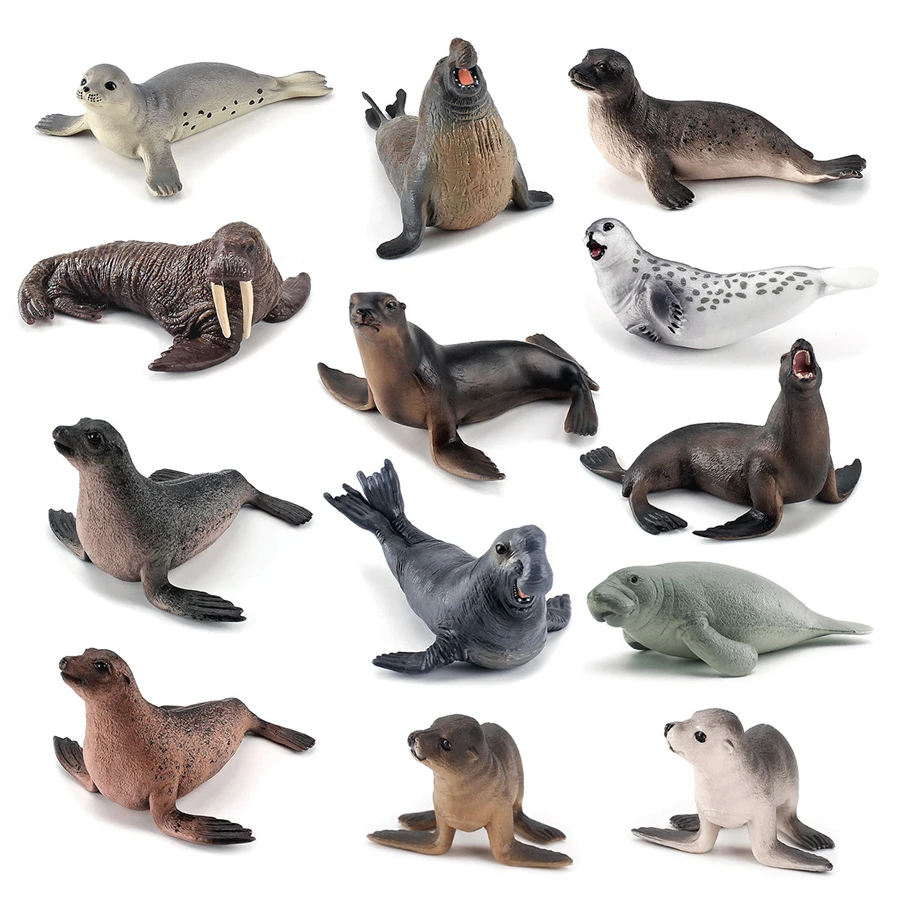 Realistic Dugong Manatee Walrus Sea Lion Fur Seal Ocean Sea Life Animals Model Action Figures Durable Education And Fun Play Toy