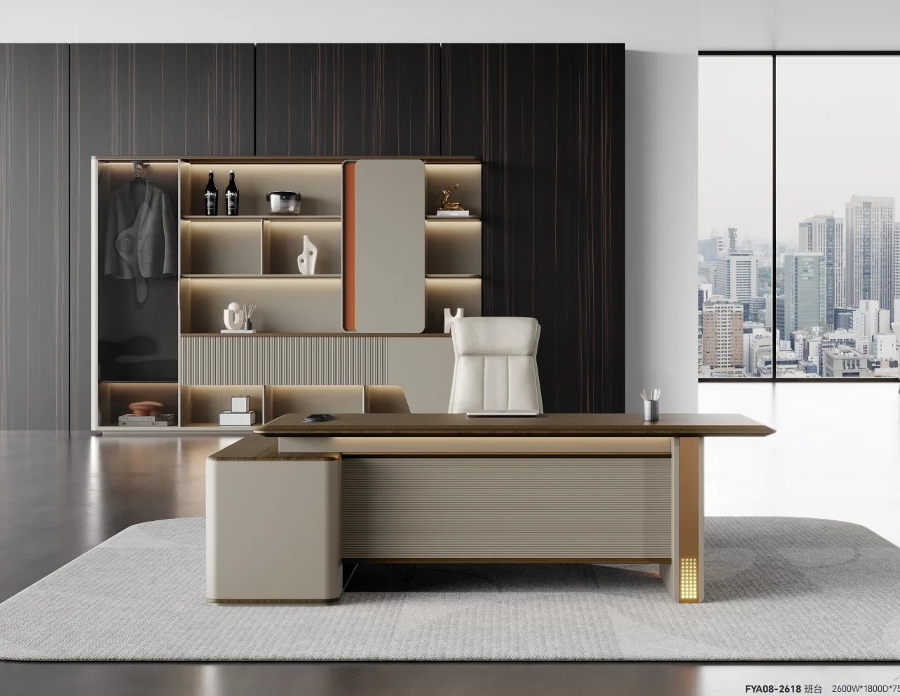 cl-Modern Luxury Executive Desk Cabinet Simple Classy Office Furniture Wooden L-Plate for Boss for School Hospital or Home Use*