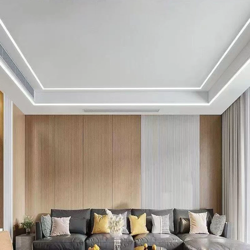 Trimless Recessed Aluminum Profile Ceiling Plaster-in Led Channel Lighting With Diffuser For Ceiling Bedroom Indoor