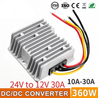 24V to 12V 15A 20A 30A Step Down  DC DC Converter 24V-12V 360W Buck Voltage Regulator Module for Cars Boat Solar CE RoHS