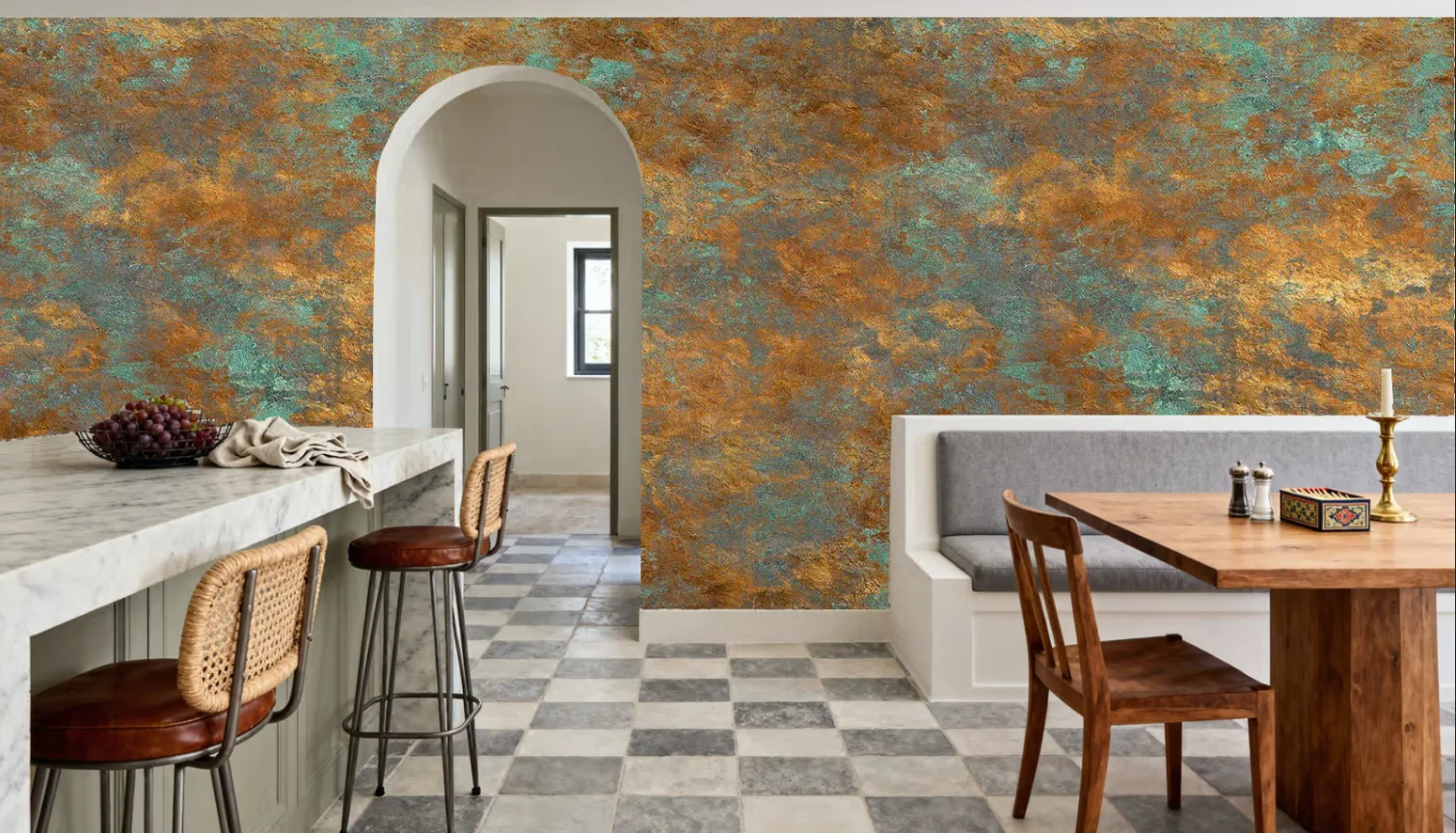 Customized Size Mural Russian Metal Style Wallpaper Rusty Metal Effect Picture Living Room Bedroom Decoration Painting 3d murals