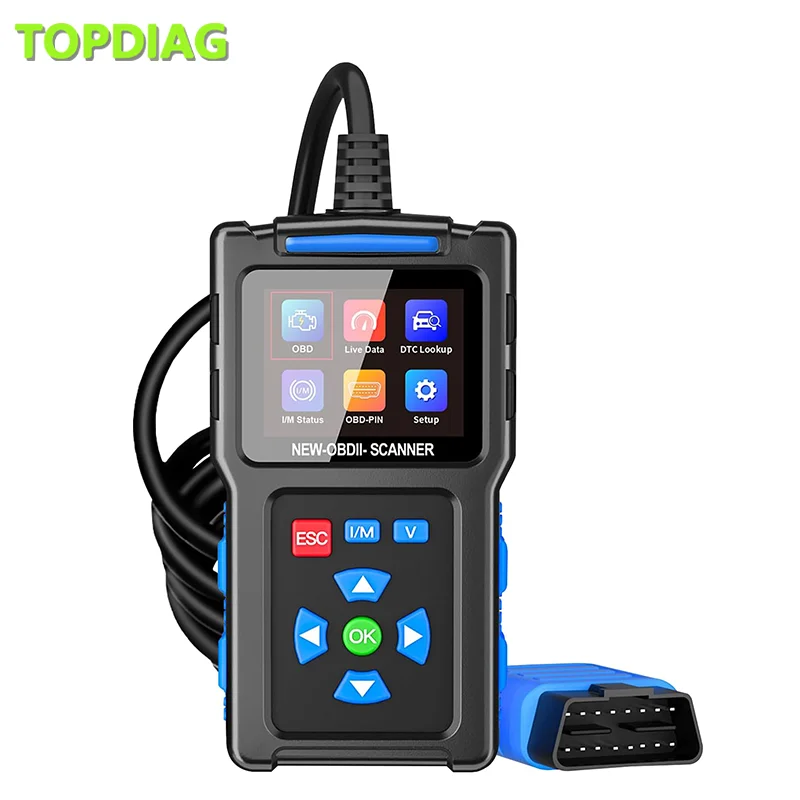 

Topdiag T200 OBD2 Сканер I/M Режим считывания кодов состояния 6 режимов 8 Инструмент сканирования ECU Информационные данные в реальном времени Датчик O2 Датчик просмотра данных DTC Тестирование батареи