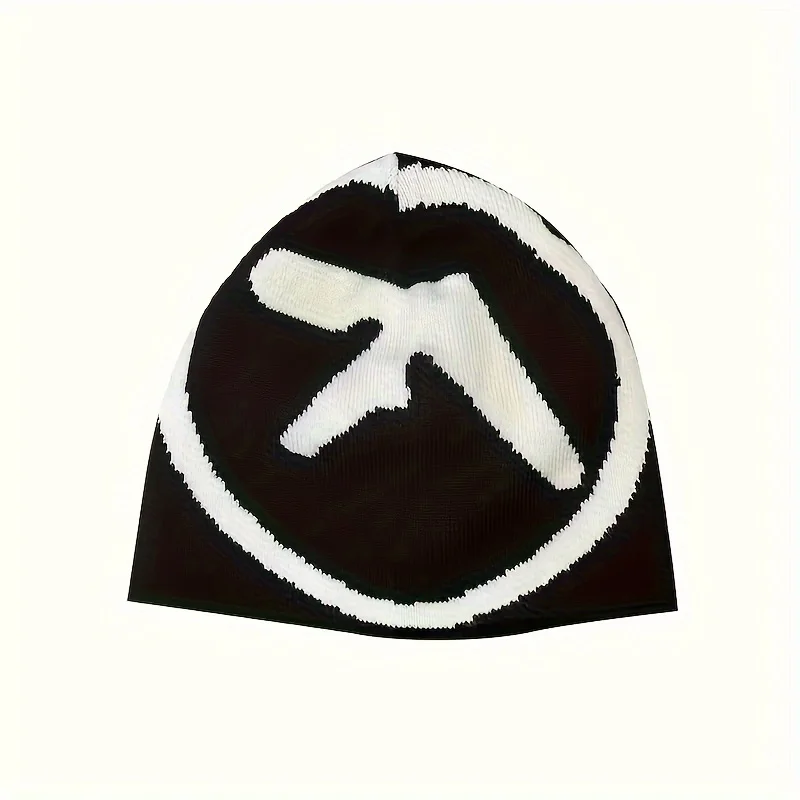 Abstract Symbol Jacquard Knit Beanie Hat Unisex Graphic Skullcap Winter Streetwear Beanie Cap Hip Hop Knitted Hat For Men Women