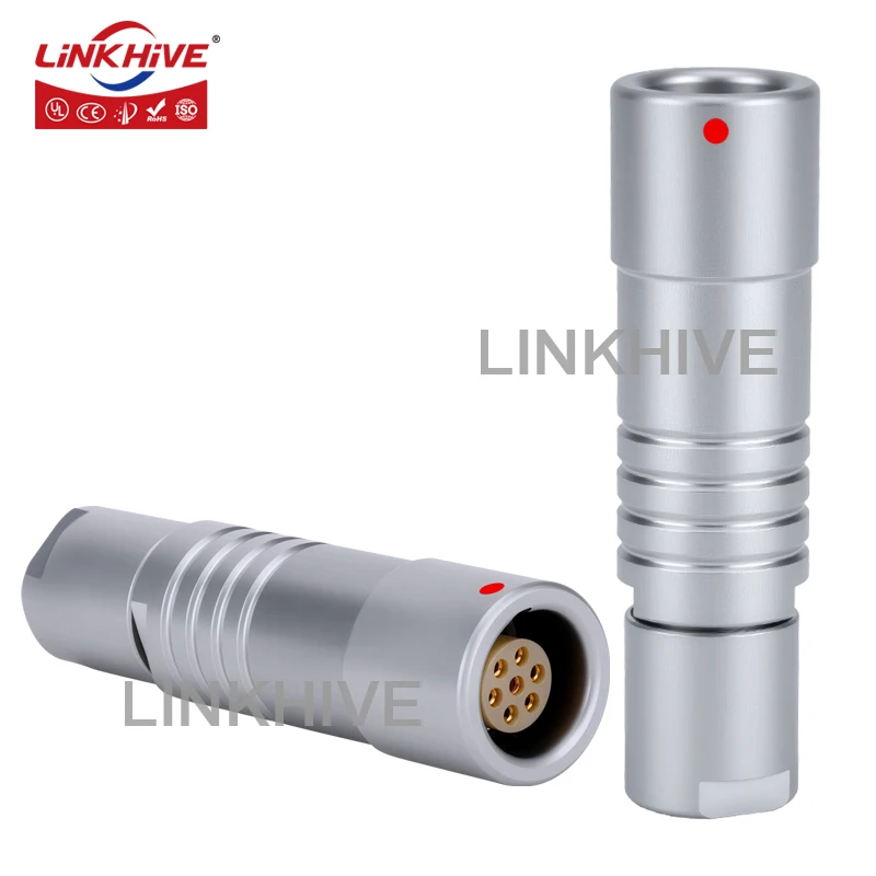 Compatible with ODU MINI SNAP Series B 0B 1B 2 3 4 5 6 7 8 9 10 12 14 16 Pin in-Line Receptacle Watertight Socket with Back Nut
