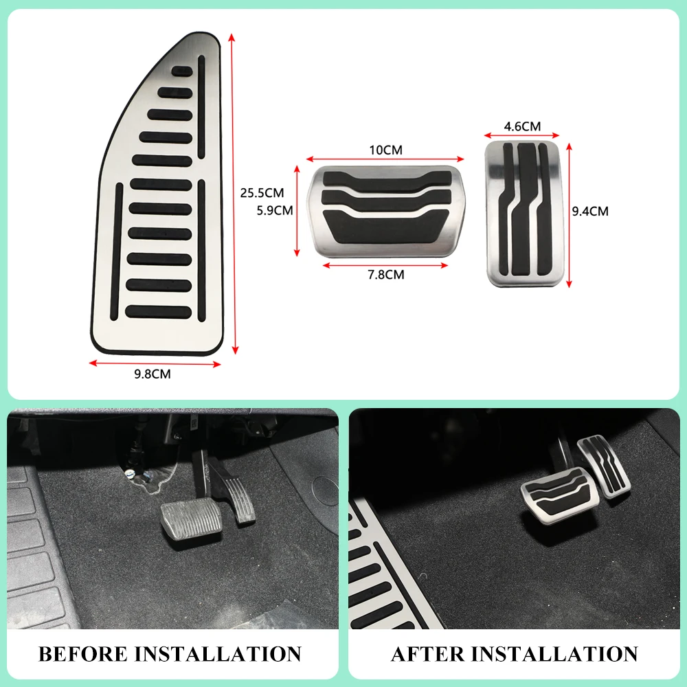 Edelstahl-Pedalabdeckungen für Ford Focus 2 3 4 MK2 MK3 MK4 RS ST 2005-2020 Kuga Escape 2009-2020 LHD Pedalauflagen Teile – Detail 2