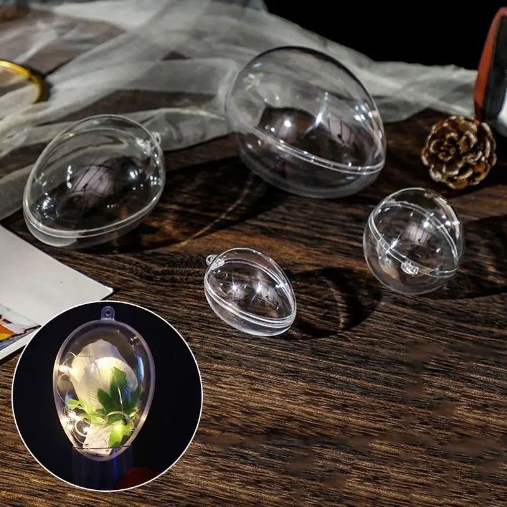 5PCS Egg Shape Easter Eggs Home Decoration Favors Party Supplies Candy Box Hanging Decor Hollow Transparent Ball
