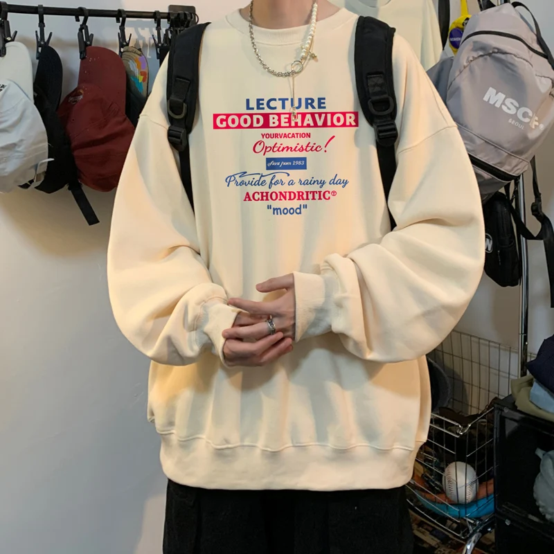 

Men's Oversized Plain Funny Autumn Hoodie 5XL Letters Print White Hoodies for Men Unisex Casual Wear Hoody Male Sweatshirt