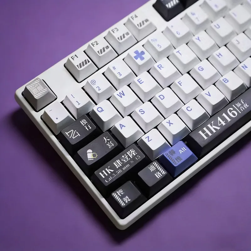 New GIRLS' FRONTLINE HK416 Key Caps Custom PBT Cherry Profile Sublimation Cartoon Anime Point KeyCaps DIY Original Design