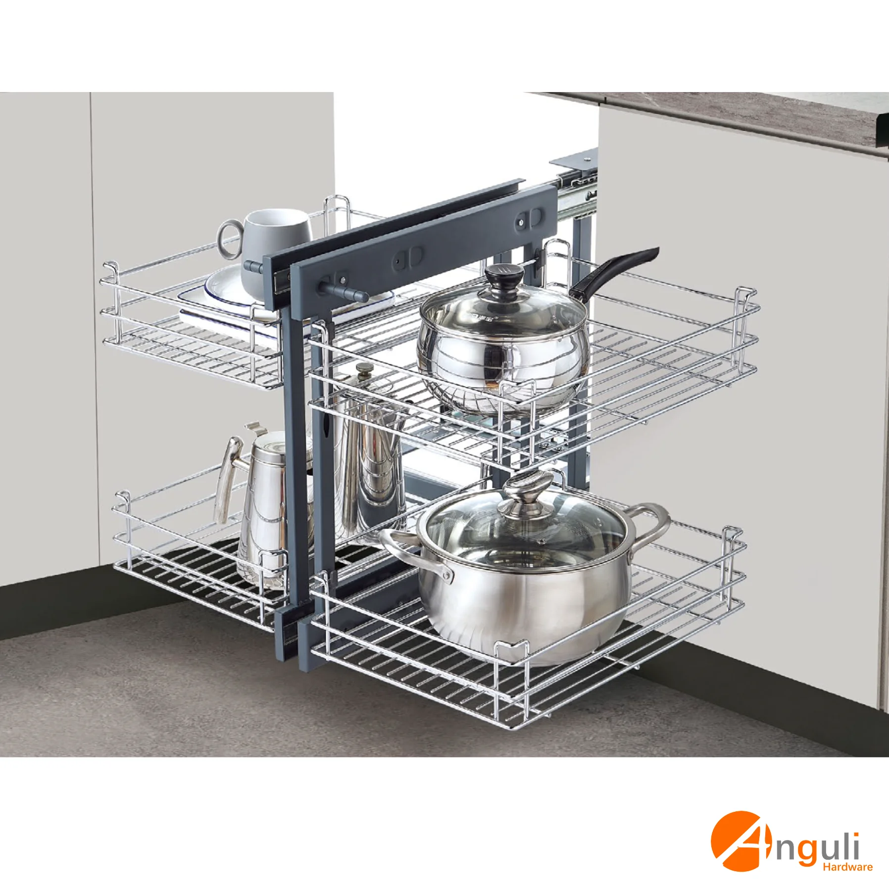 Iron Universal Magic Corner Pull-Out Basket Kitchen Hardware Product