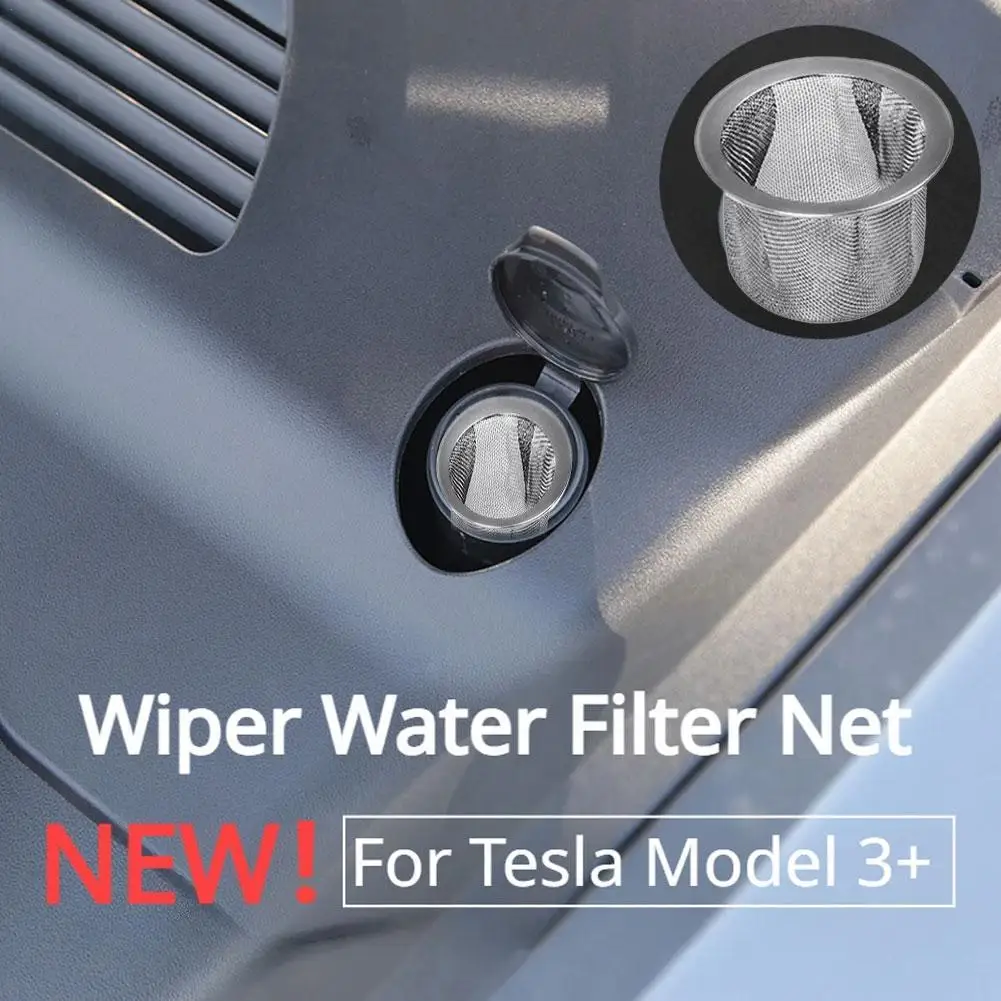 Per Tesla Wiper Water Filter Net anteriore Hood Filter Wiper Tank Filling Port imbuto Net per New Model3 Highland 2024