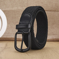 Men's Elastic Belt Stretch Women Waist Belts Fashion High Quality Waistband Ladies Trend Working Brown Belt DT115