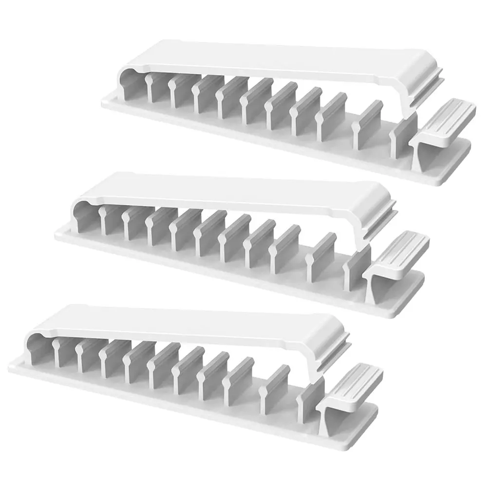 

3 Pcs Cable Management Set with 10 Slots for Headphone USB Cords Desk Adhesive Wire Organizer Clips Clear Clamps