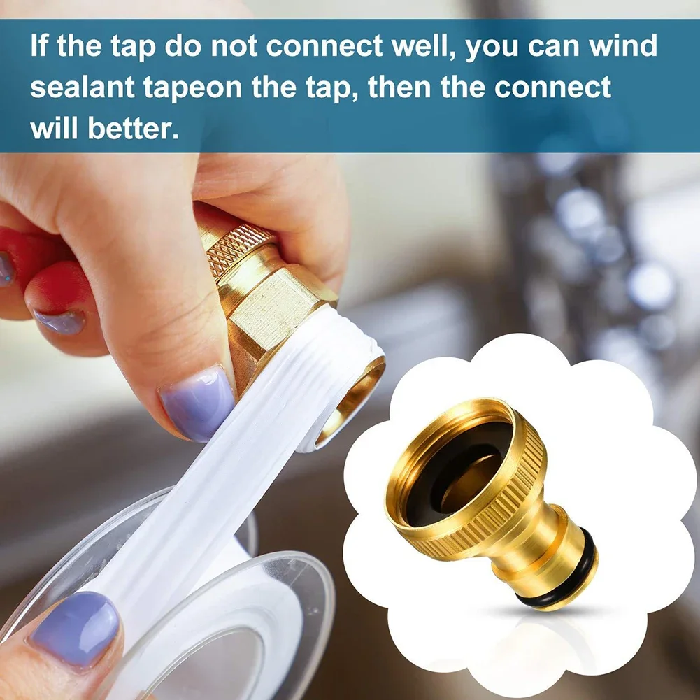 Brass G3/4in  Garden Tap Connector Water Hose Adaptor Quick Release Garden Washing Fitting Tap Connector Golden