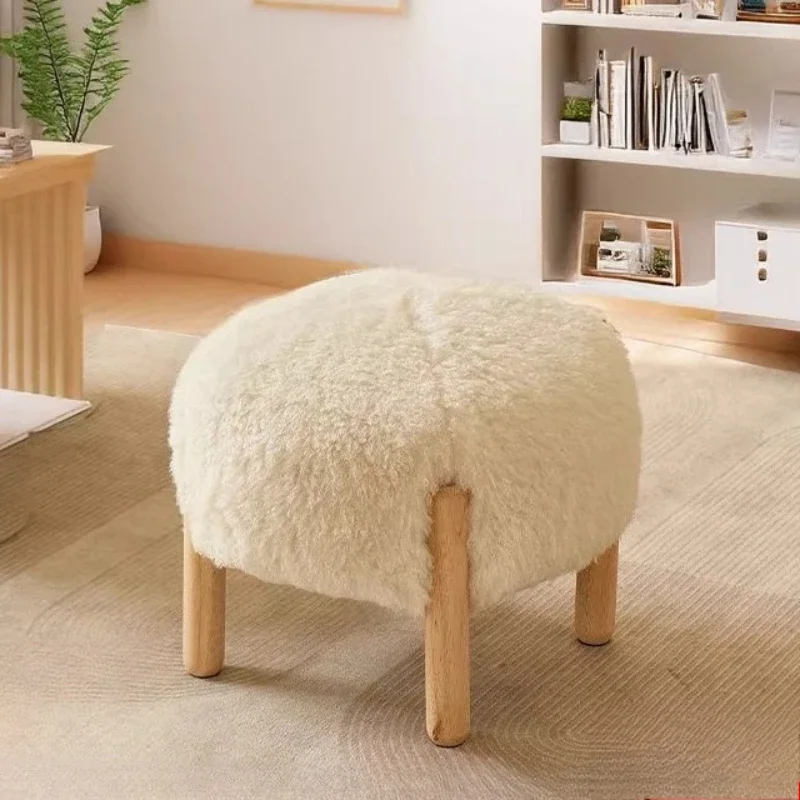 Small stool household door shoe change stool advanced sense shoe stool living room coffee table sofa stool cream wind bench