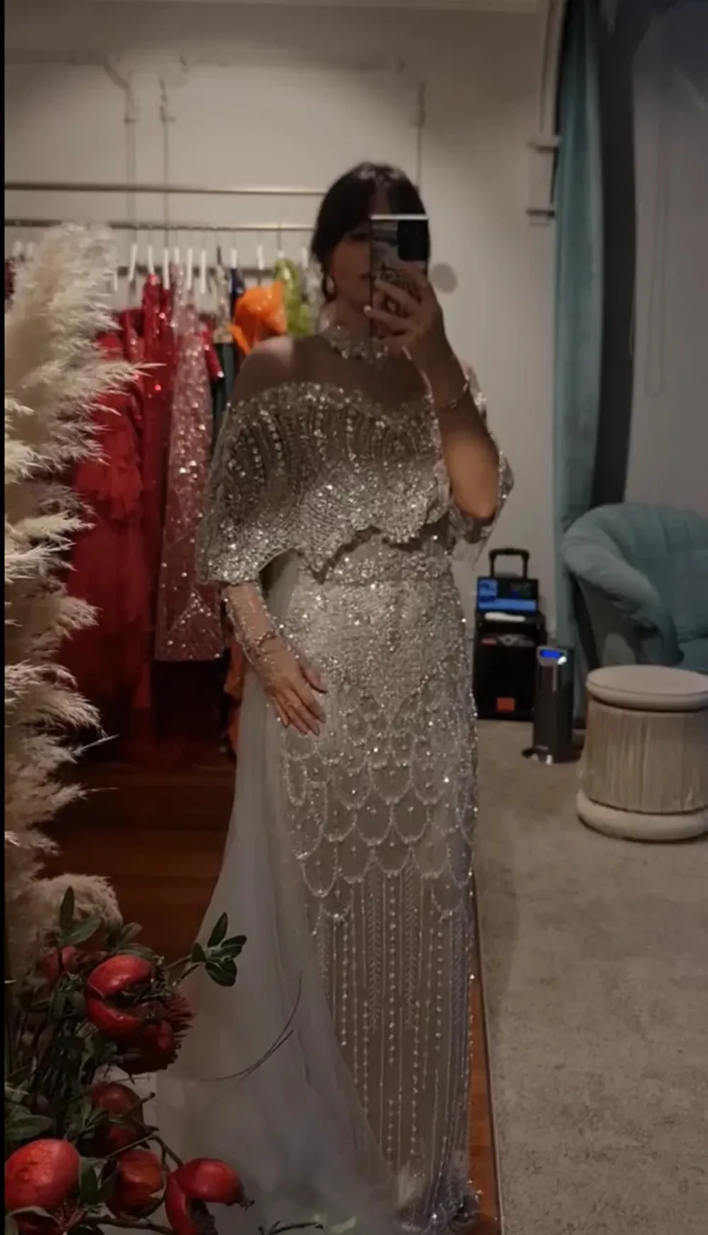 FATAPAESE Kaapse Avondjurken Zilveren Kralen Stenen Galajurken Luxe Saoedi-Arabië Jurk voor Bruiloft فسات dh nami