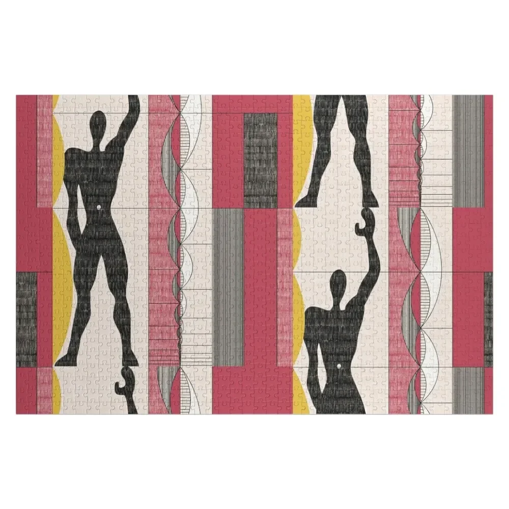 Le Corbusier architecture illustration minimalist colored pencil Modulor Jigsaw Puzzle Iq Puzzle