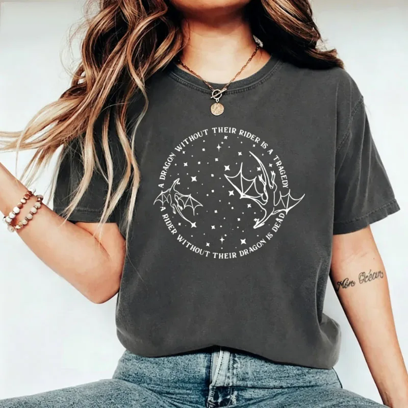 Fourth Wing Dragon Rider Quote T-Shirt Women 