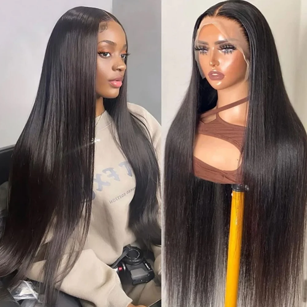 

Straight Lace Front Wigs Human Hair13×6 Transparent Lace Frontal Wigs 13×4 1B Pre Plucked Wigs For Women