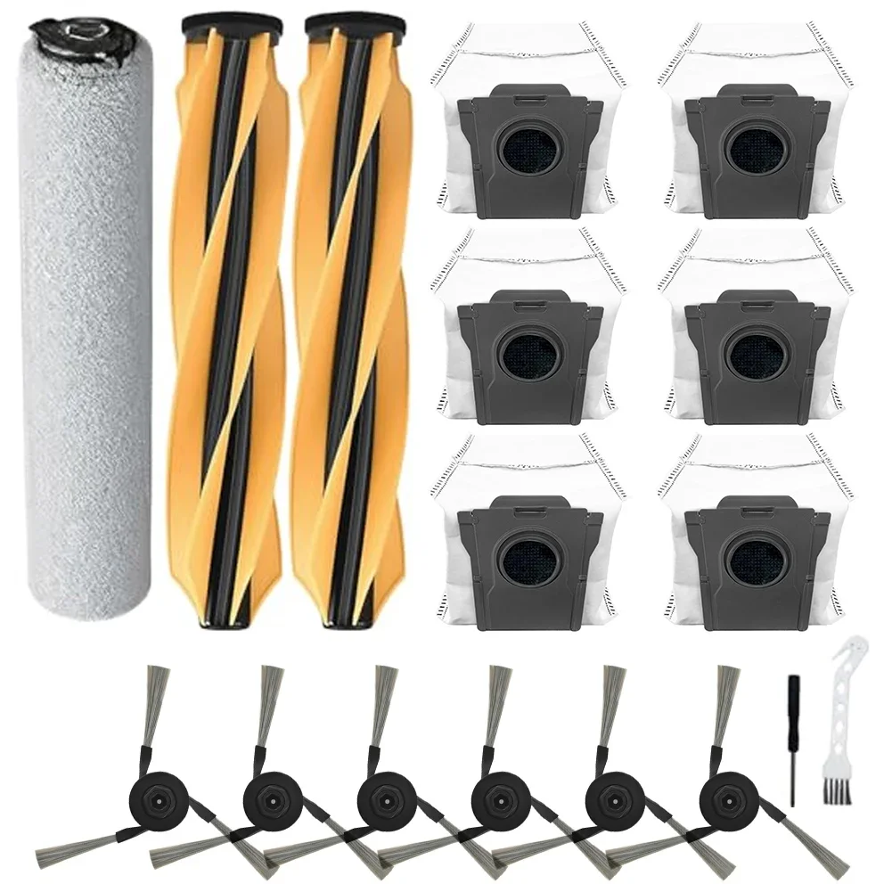 For Mova Z60 Ultra Robot Vacuum Cleaner cleaning accessories Rubber Main Brush Dust Bags Rolling Mop Side Brushes Cleaning Tool
