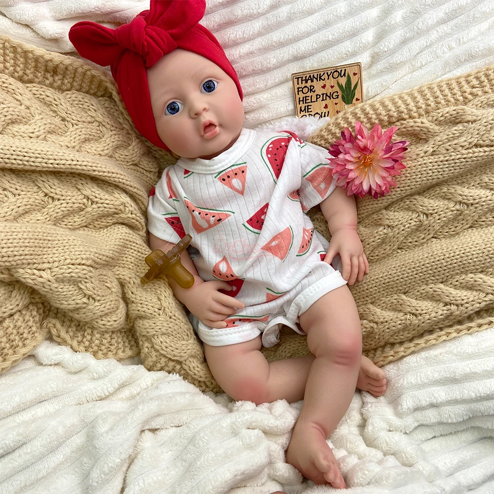 

Реалистичная 17-дюймовая кукла-младенец из мягкого силикона, полнотелая, с открытыми глазами, с эффектом веса, с ручной росписью деталей