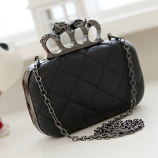 Borsa ad anello da donna di alta qualità Skeleton Skull Finger Clutch Purse borse da sera portafogli femminili