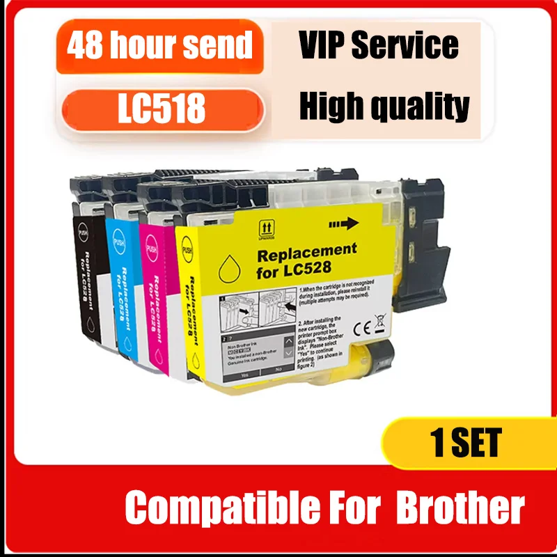 1 set lc528 Ink Cartridge Compatible For Brother  MFC-J6760DW J6960DW J6975DW J6977DW Eastern European version