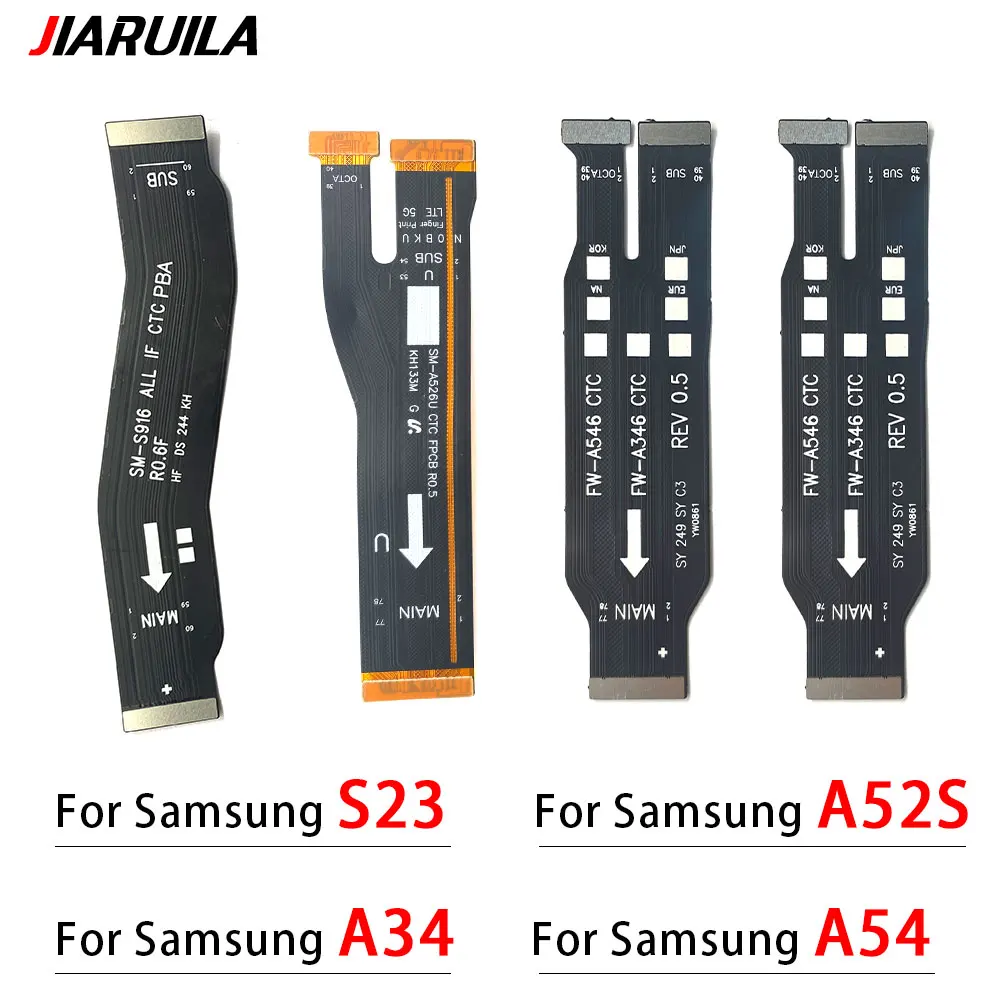 Cabo Flex Mainboard para Samsung, placa principal, conector da placa mãe, A52S, A34, A54, A33, 5G, A24, 4G, S23
