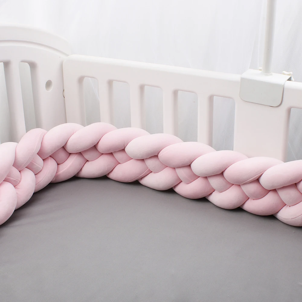 Baby Bumpers For Cribs Pink 4 Knotted Infant Room Decor