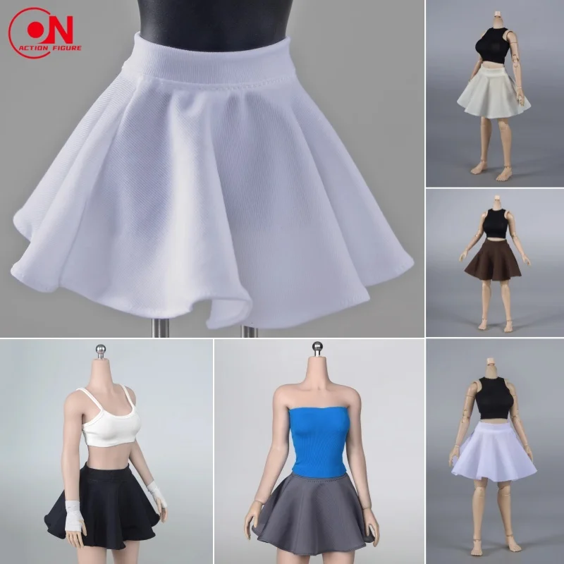 ألعاب الفلفل الحار 1/6 1/12 مقياس أنثى الجندي بلون مرونة التجاعيد تنورة قصيرة الملابس نموذج Fit12 ''6" عمل الشكل الجسم