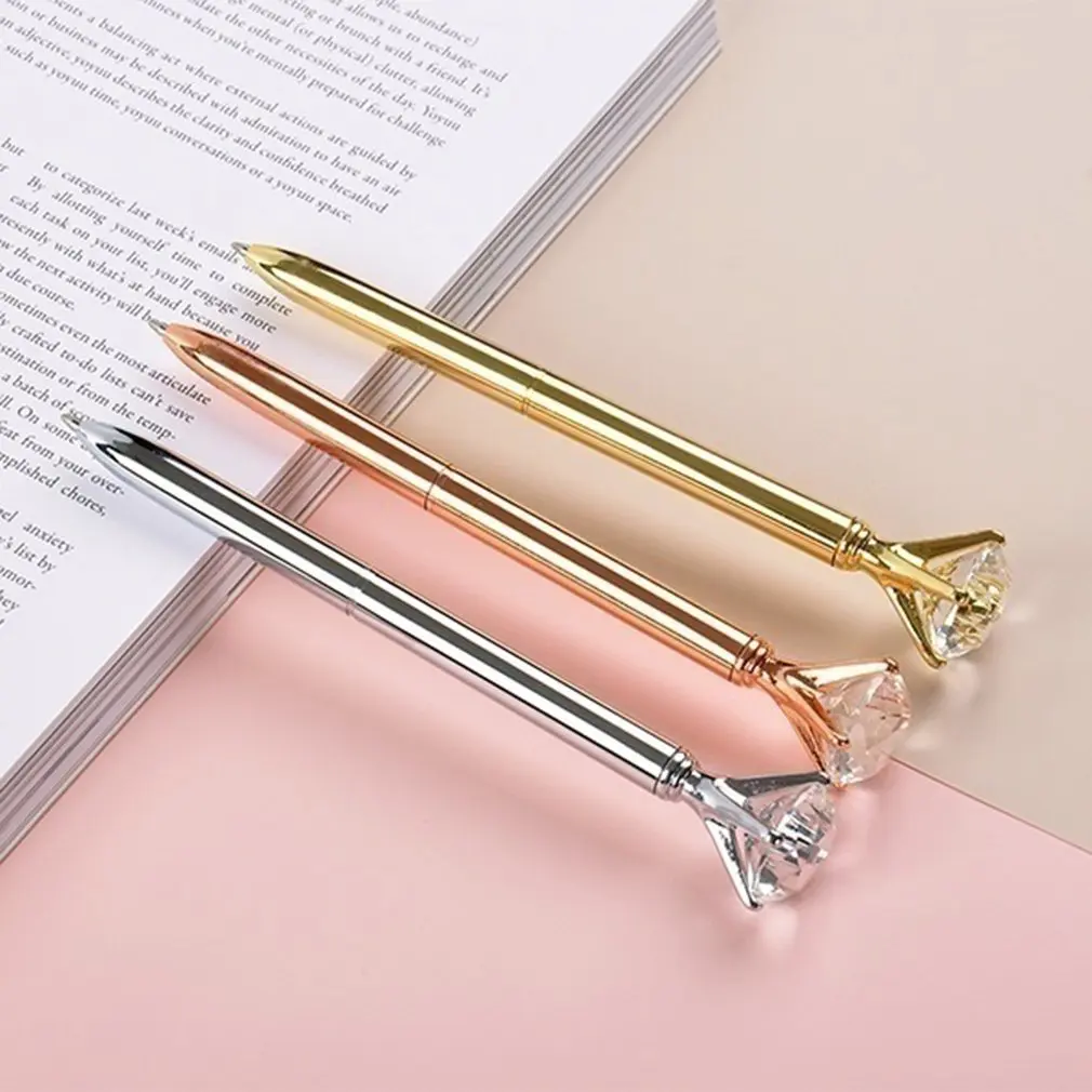 Hot Crystal Diamond Hat Model Business Office School Stationery Financial Ball Point Pen High Quality Ballpoint Pen Dropshipping