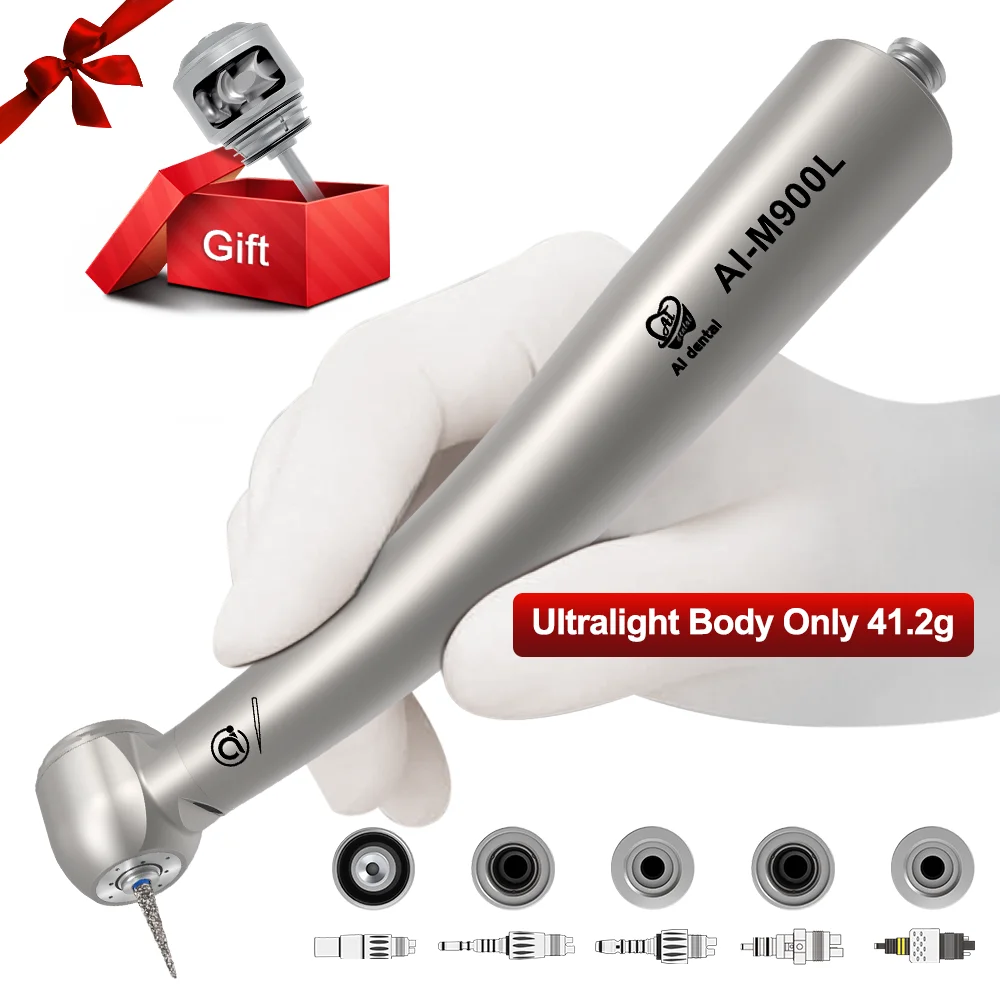 AI-M900L Dental Air Turbine High Speed Handpiece 26W Torque Head Ultralight Titanium Body K/N/S/W/B/ Coupling Optical